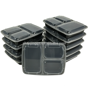 Stockage de nourriture repas Prep conteneurs micro-ondes en plastique 3 compartiment boîte à lunch Bento alimentaire étanche